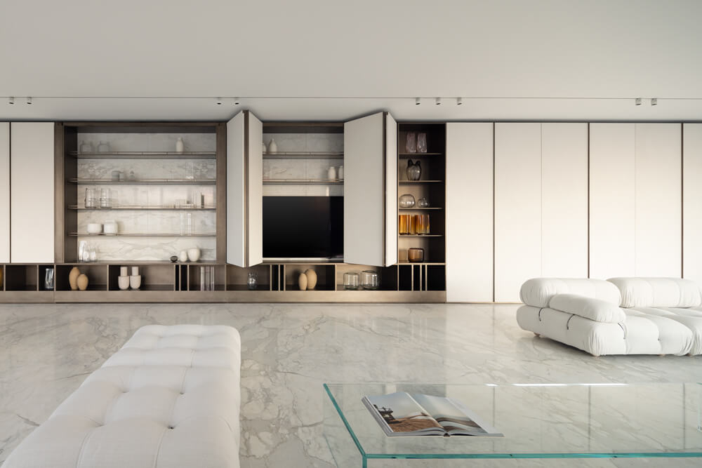 Beautiful view of Luxury Penthouse Spaces With Custom Woodwork Features